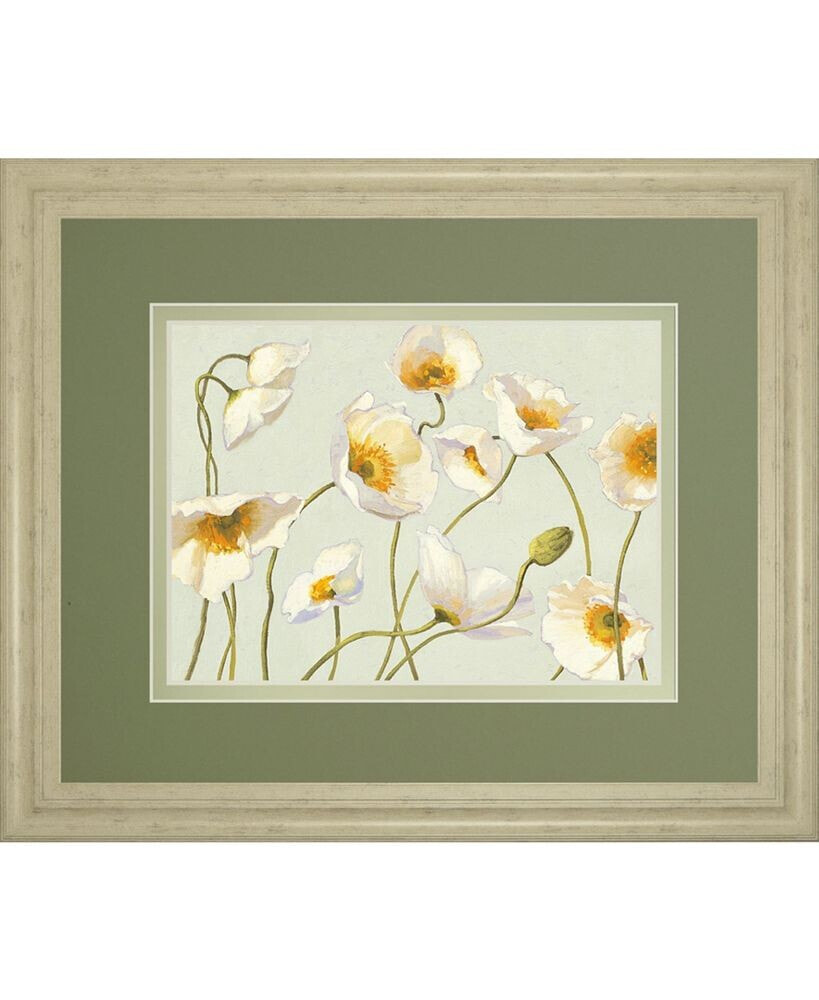 Classy Art white Bright Poppies by Novak Framed Print Wall Art, 34