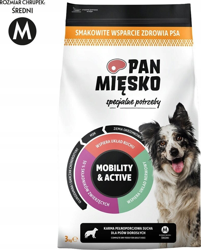 Pan Mięsko PAN MIĘSKO Specjalne potrzeby Mobility & Active (dorosły) chrupki M - Karma sucha dla psa - 3kg