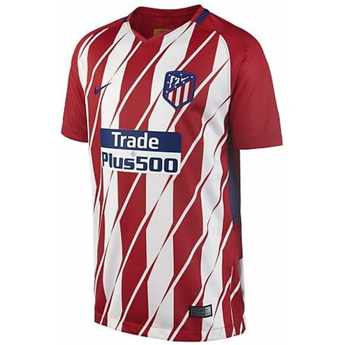 Children's Short Sleeved Football Shirt Nike Atlético de Madrid Local 17/19 White Red