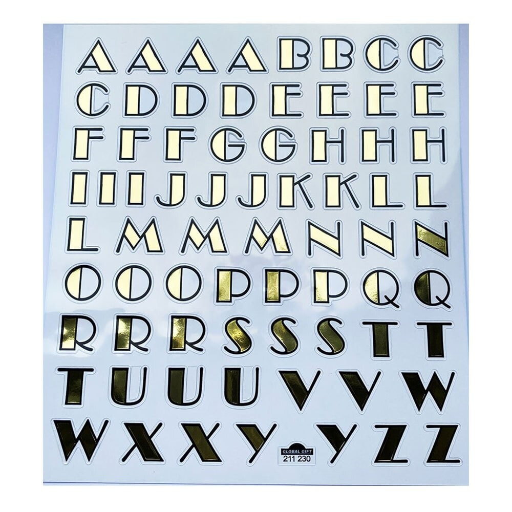 GLOBAL GIFT Classy Gold And Black Letters Glitter Stickers