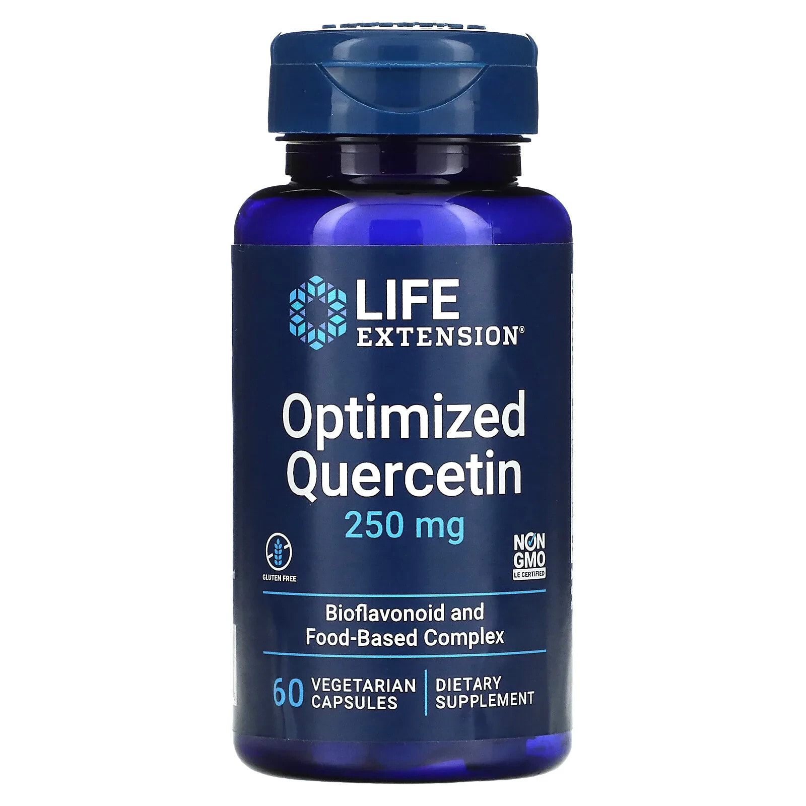 Лайф Экстэншн, оптимизированный кверцитин, 250 мг, 60 вегетарианских капсул