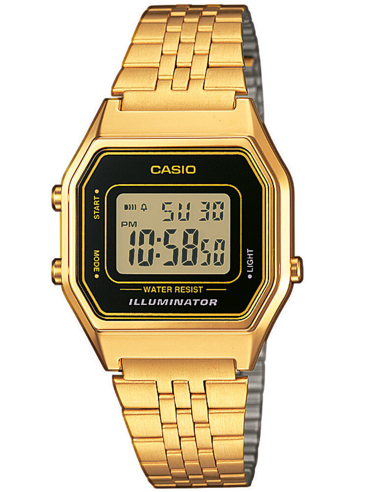 Мужские наручные часы с золотым  браслетом CASIO LA680WEGA-1ER Collection Unisex 28mm 3 ATM