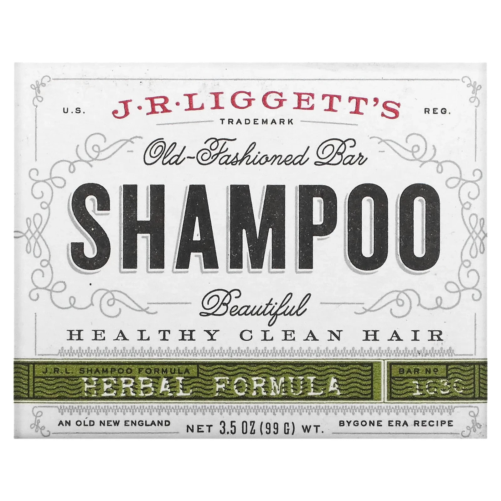 J.R. Liggetts, Шампунь-батончик Old Fashioned, оригинальная формула, 3,5 унции (99 г)