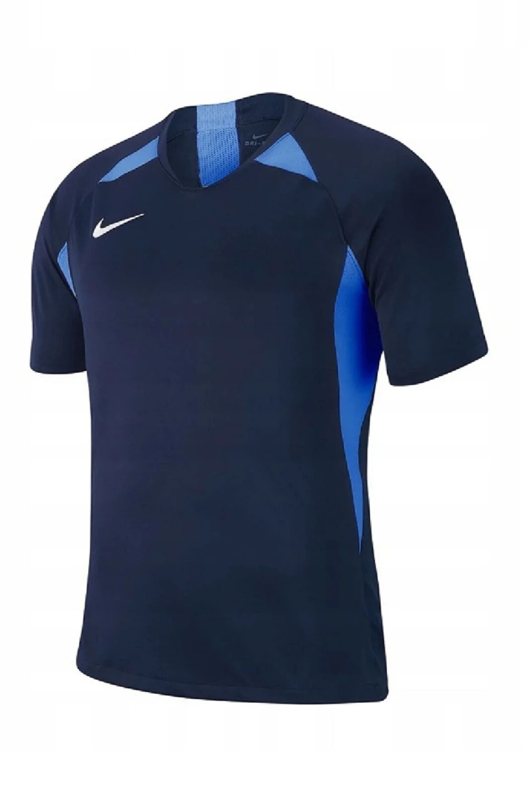 Erkek Mavi Şeritli Kısa Kol Spor T-shirt Aj0998-463