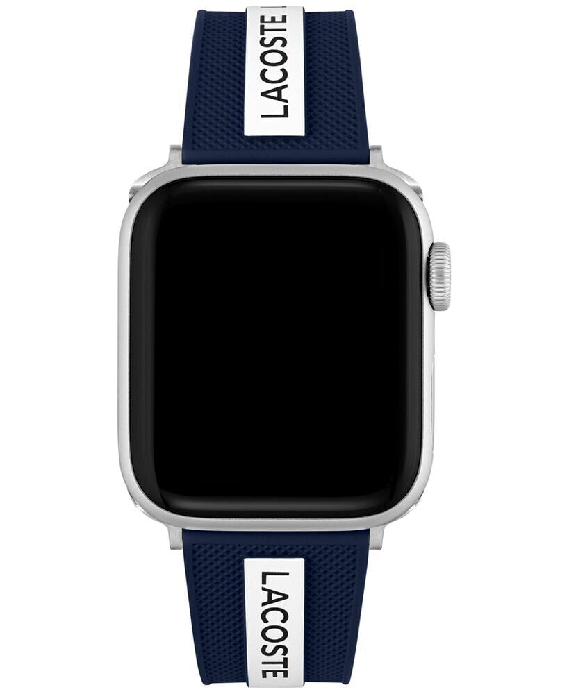 Lacoste striping Blue & White Silicone Strap for Apple Watch® 38mm/40mm