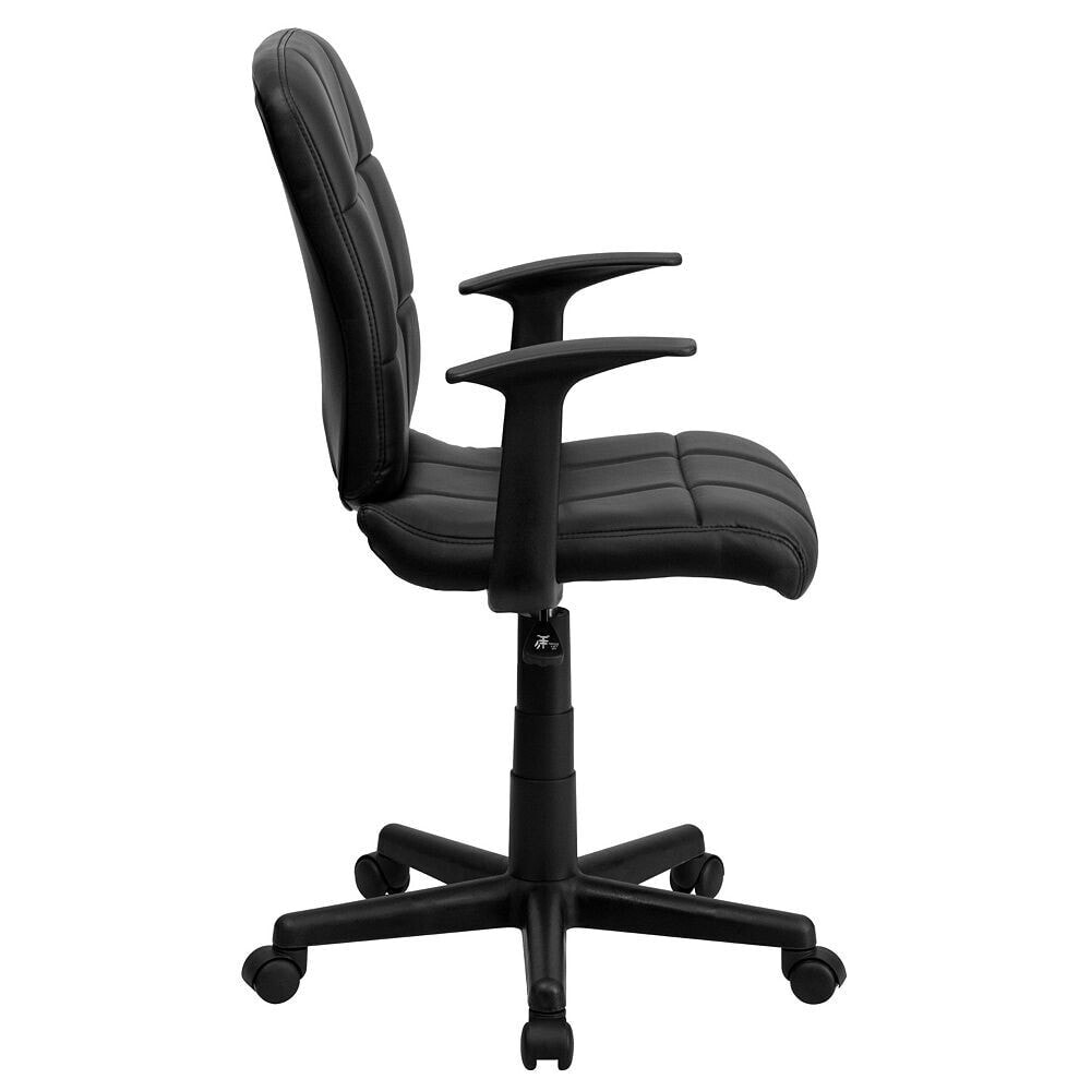 Flash Furniture mid-Back Black Quilted Vinyl Swivel Task Chair With Arms