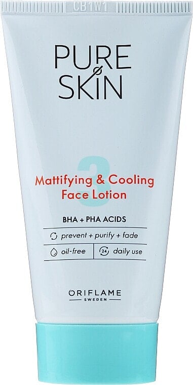 Mattierende und kühlende Gesichtslotion mit AHA- und PHA-Säuren - Oriflame Pure Skin Mattifying & Cooling Face Lotion