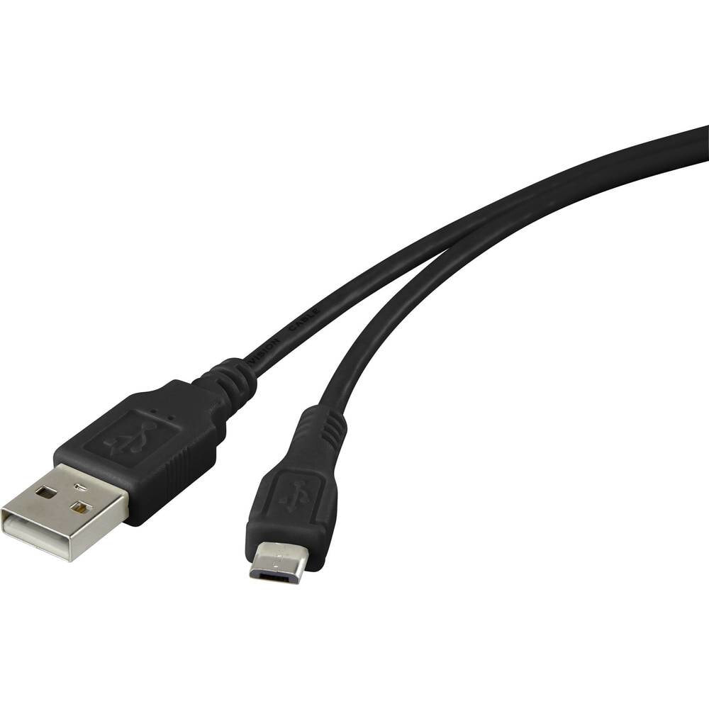 RF-4316220, 1 m, USB A, Micro-USB B, USB 2.0, 480 Mbit/s, Black