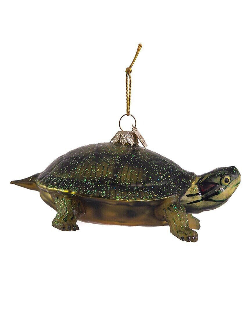 Kurt Adler 4In Noble Gems Glass Land Turtle Ornament Multicolor