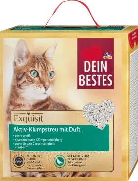 Katzenstreu Aktiv-Klumpstreu mit Aloe Vera Duft, Exquisit, 6 l