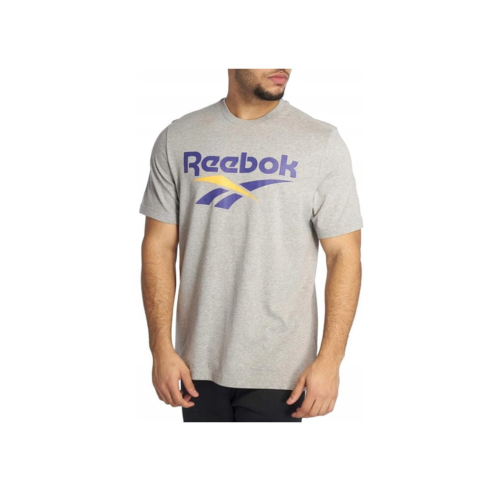 Мужская спортивная футболка серая с надписью Reebok CL V Tee