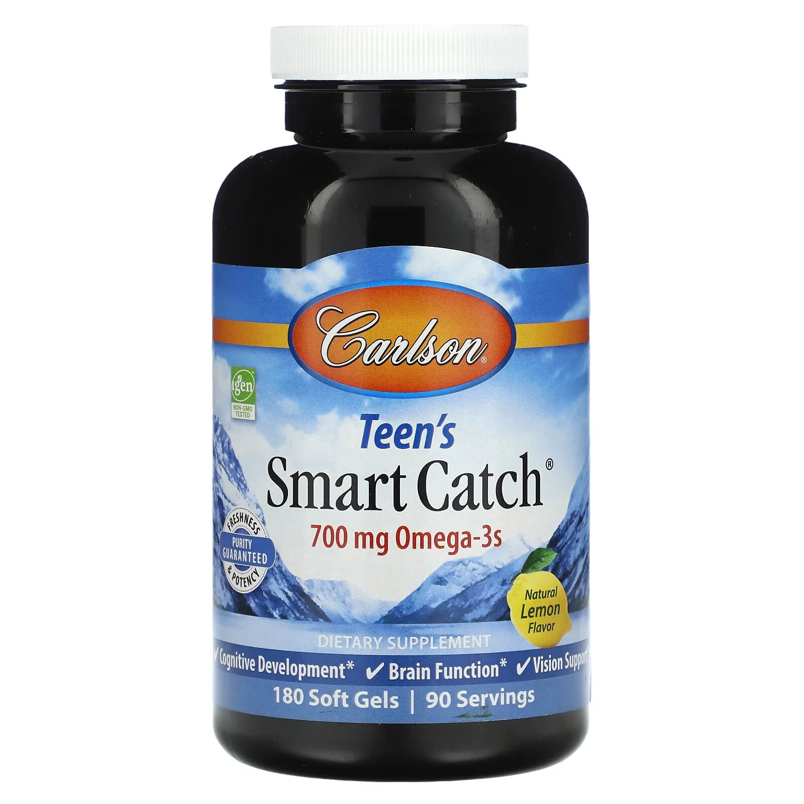 Teen's Smart Catch, Natural Lemon, 700 mg, 90 Soft Gels (350 mg per Soft Gel)