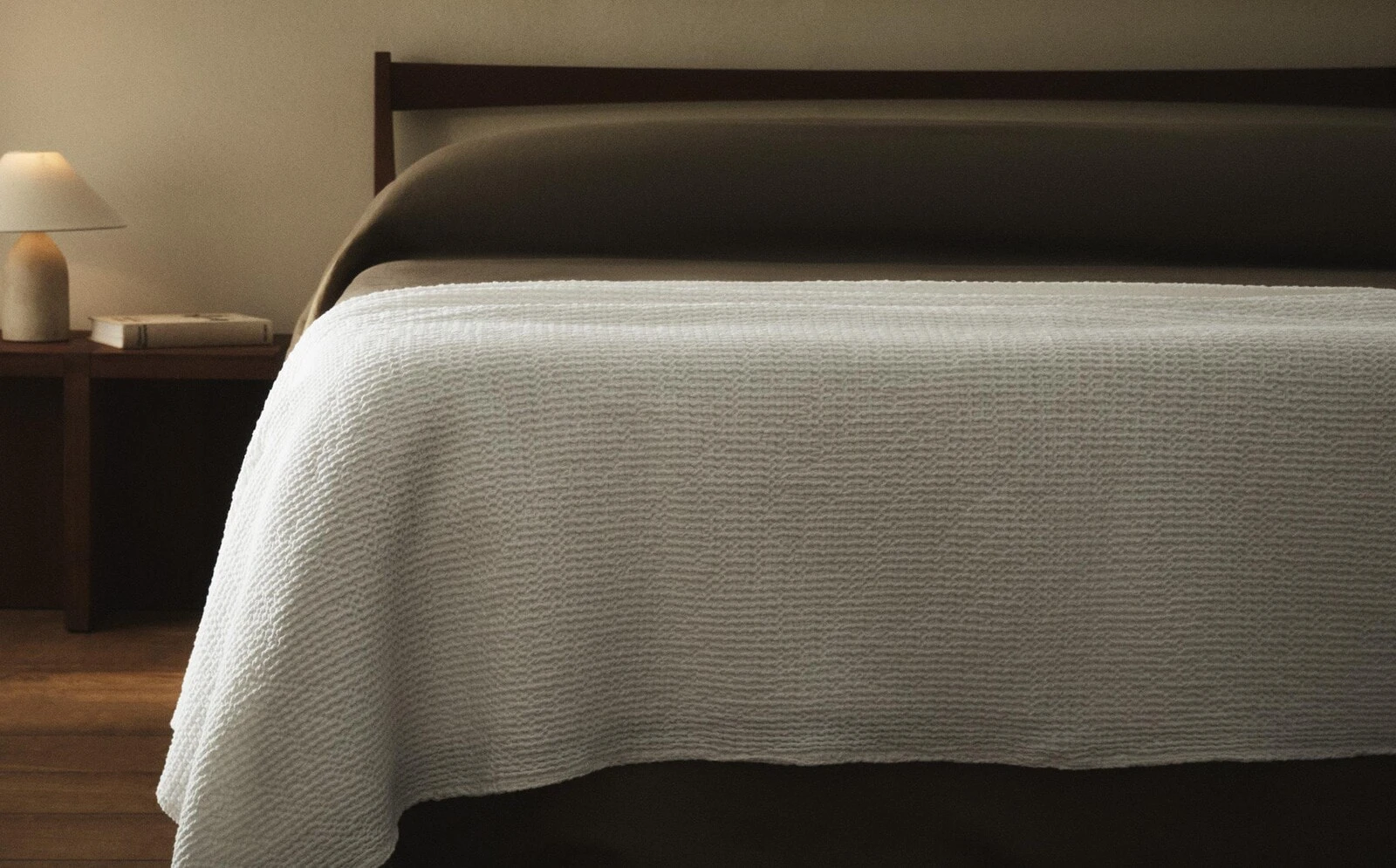 Mini waffle-knit cotton bedspread