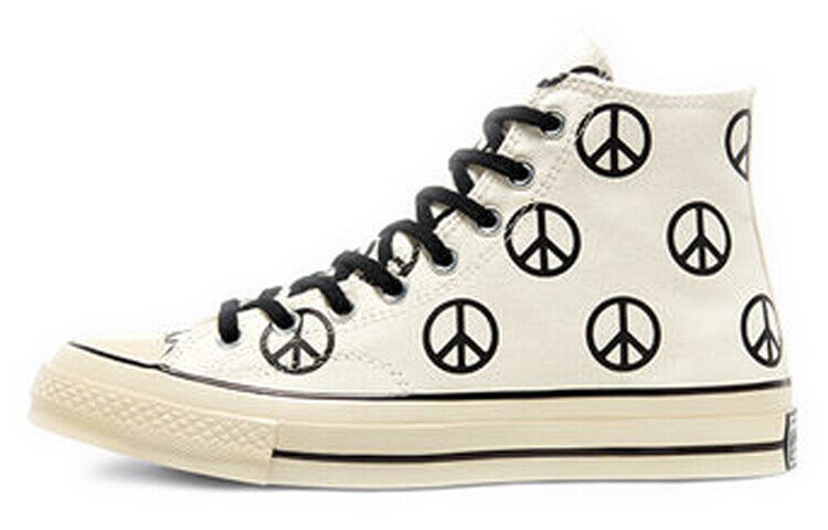 Converse 1970s Unleash Peace 满印反战 耐磨防滑 高帮 帆布鞋 男女同款 黑白 / Кеды Converse 1970s Unleash 167912C