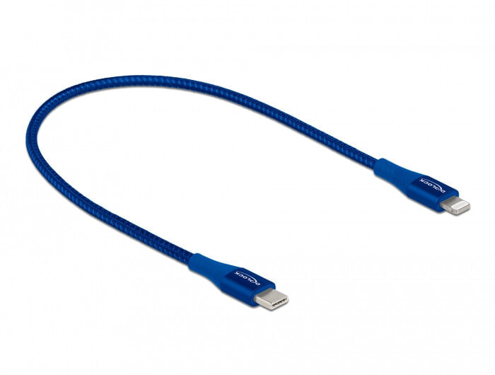 Daten- und Ladekabel USB Type-C zu Lightning für iPhone iPad iPod blau 0.5 - Digital