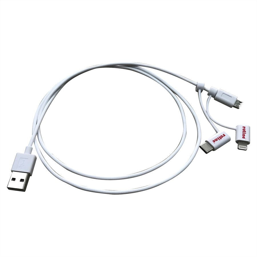 ROLINE 11.02.8329 USB кабель 1 m 2.0 USB A Micro-USB B Белый
