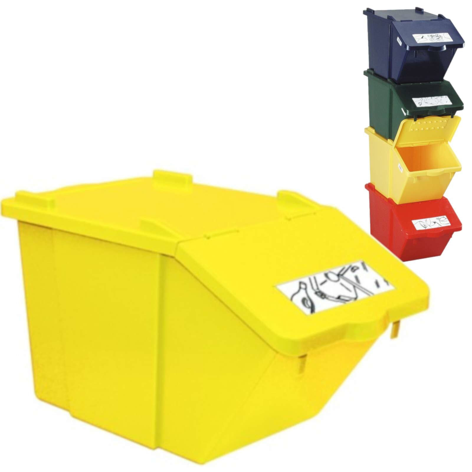 Stackable waste sorting container - yellow 45L