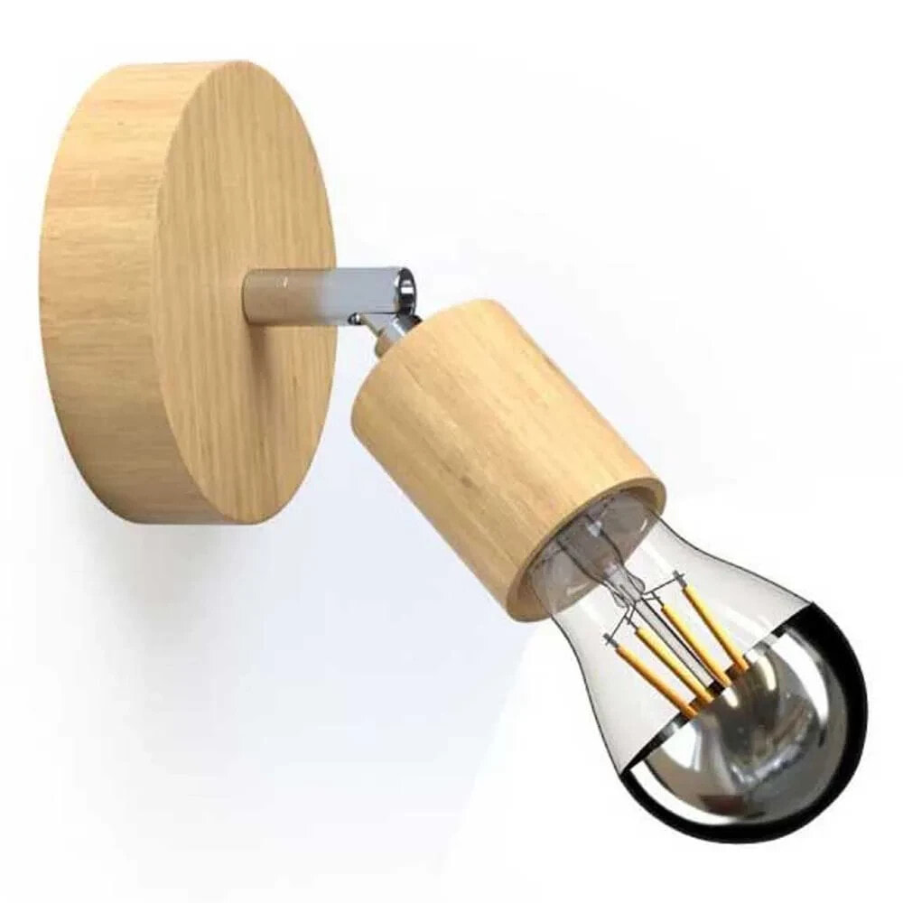 CREATIVE CABLES Fermaluce Wood 90° Wall Lamp With Light Bulb