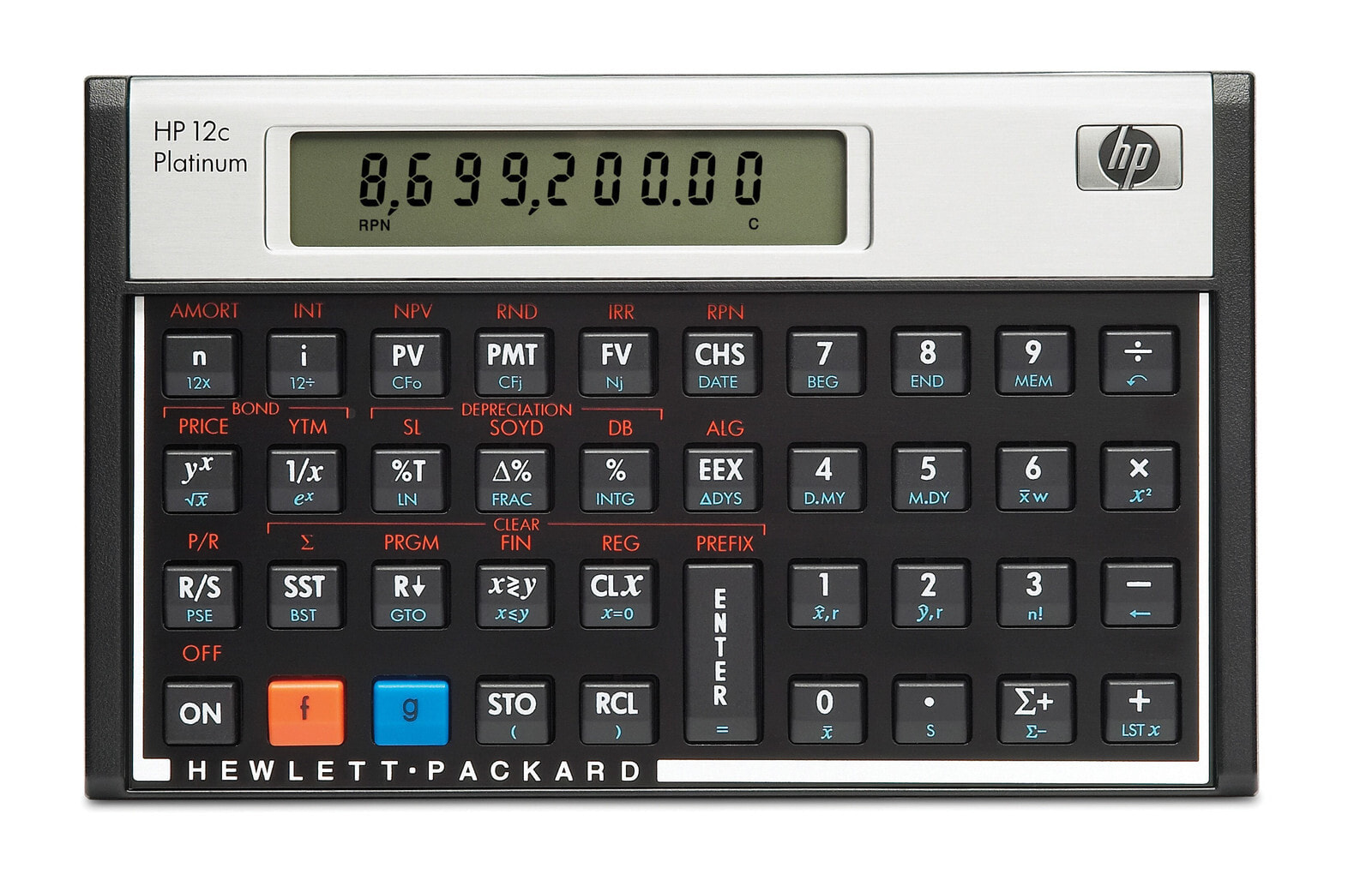 HP 12c калькулятор Настольный Финансовый Алюминий, Черный F2231AA