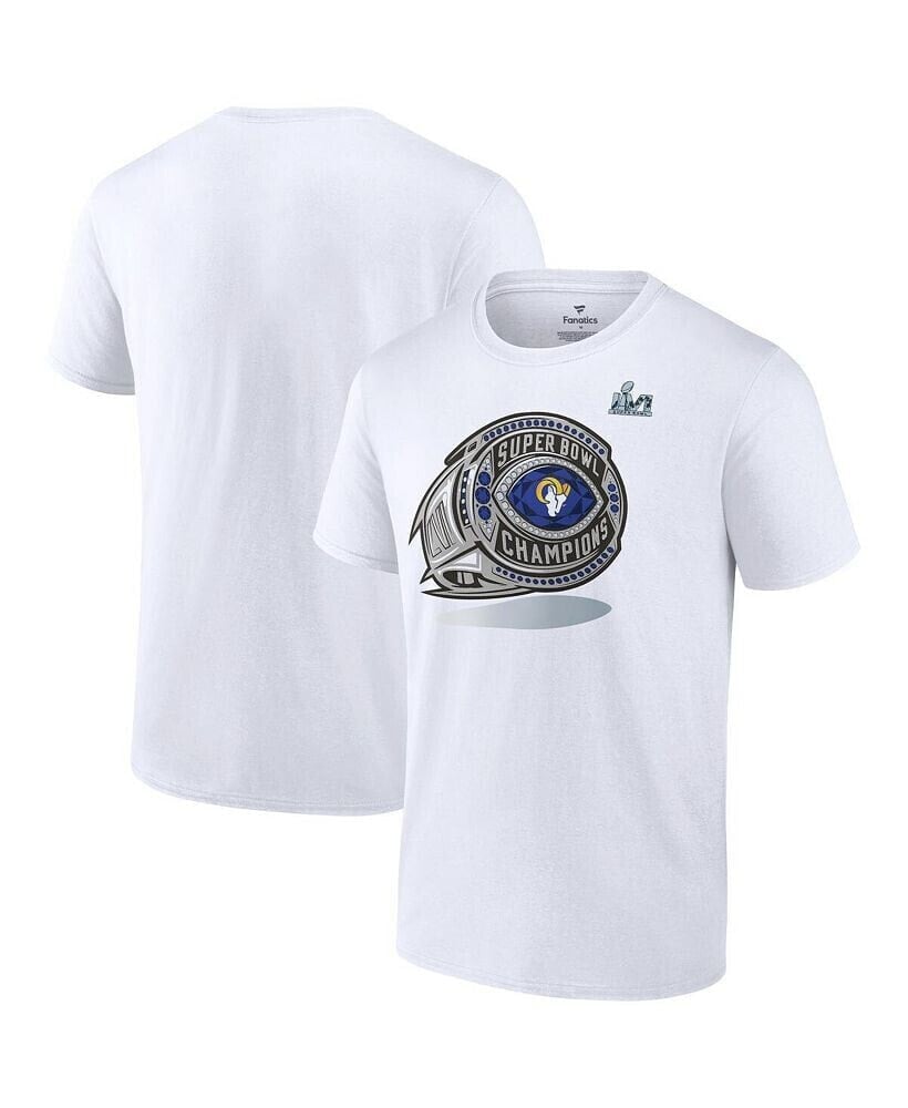 Fanatics men's Branded White Los Angeles Rams Super Bowl LVI Champions Ring T-shirt