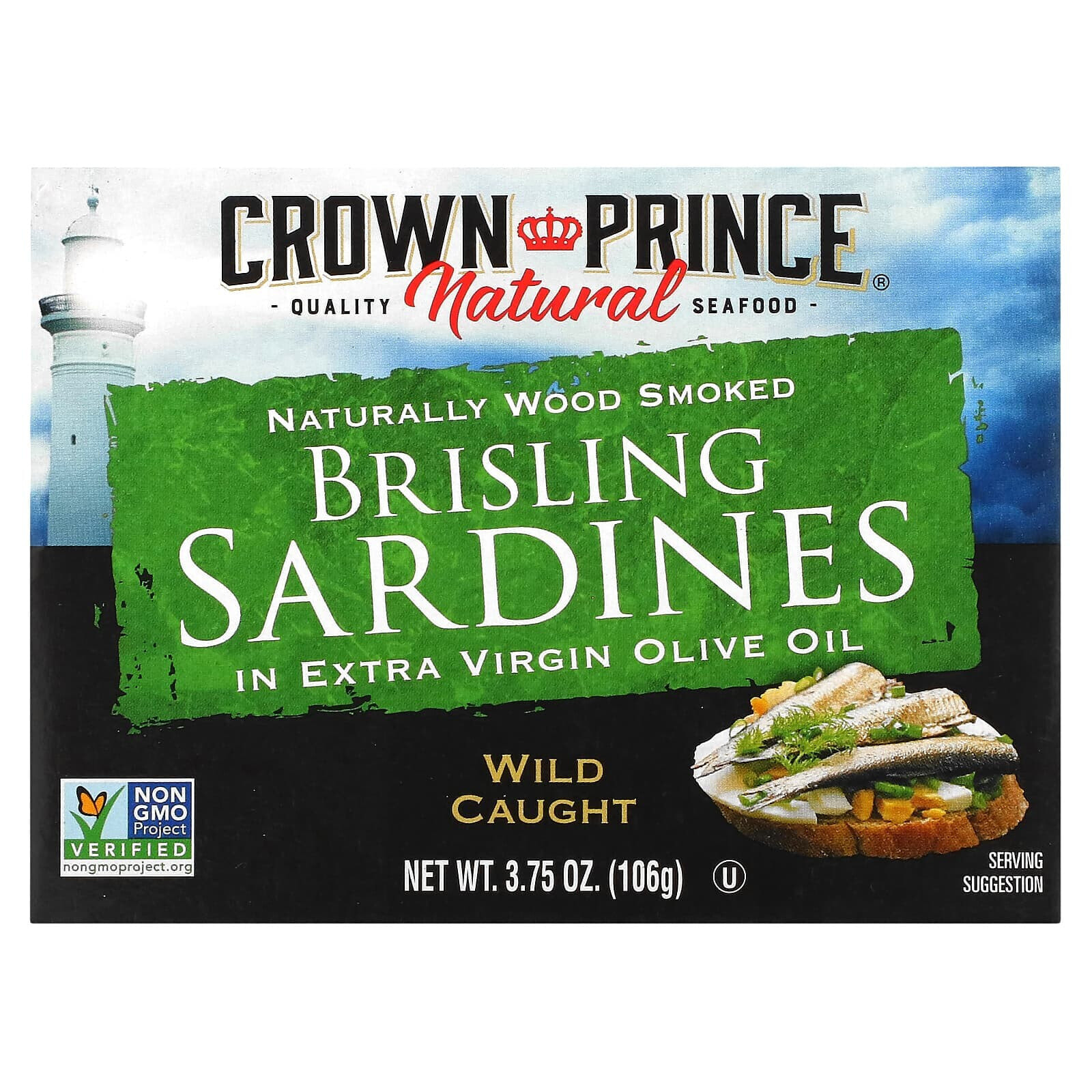 Crown Prince Natural, Brisling Sardines, в родниковой воде, 106 г (3,75 унции)