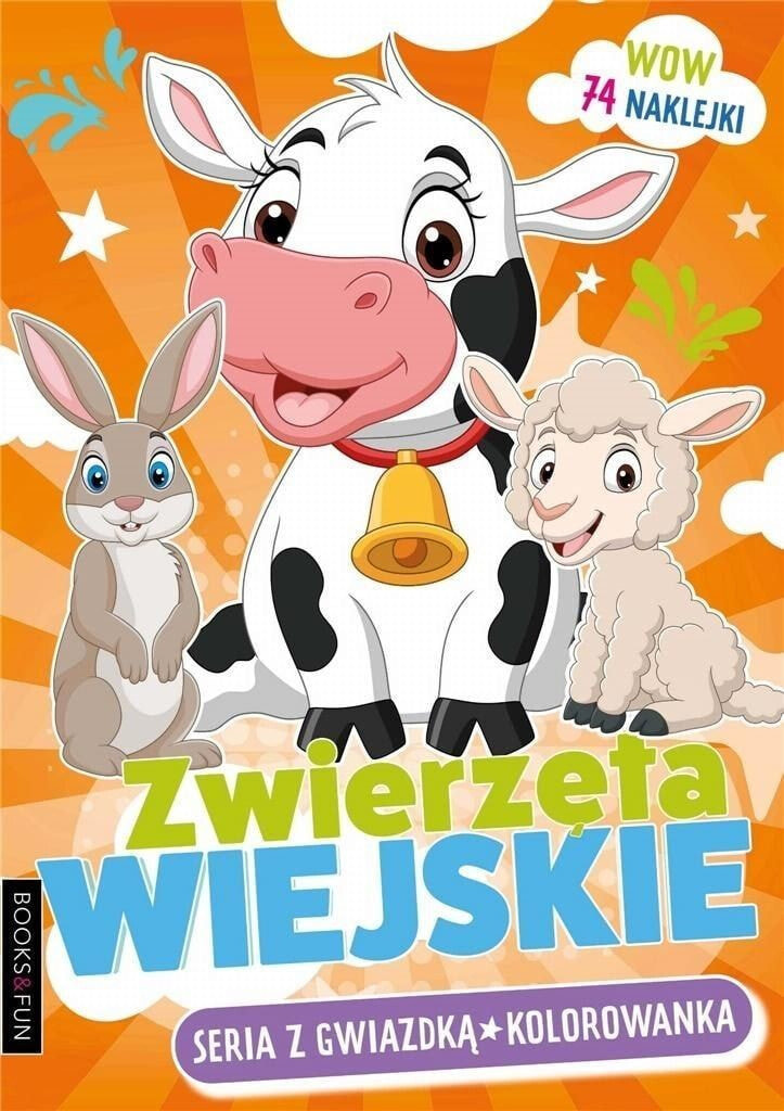 Раскраска для рисования Books And Fun Kolorowanka Zwierzęta wiejskie