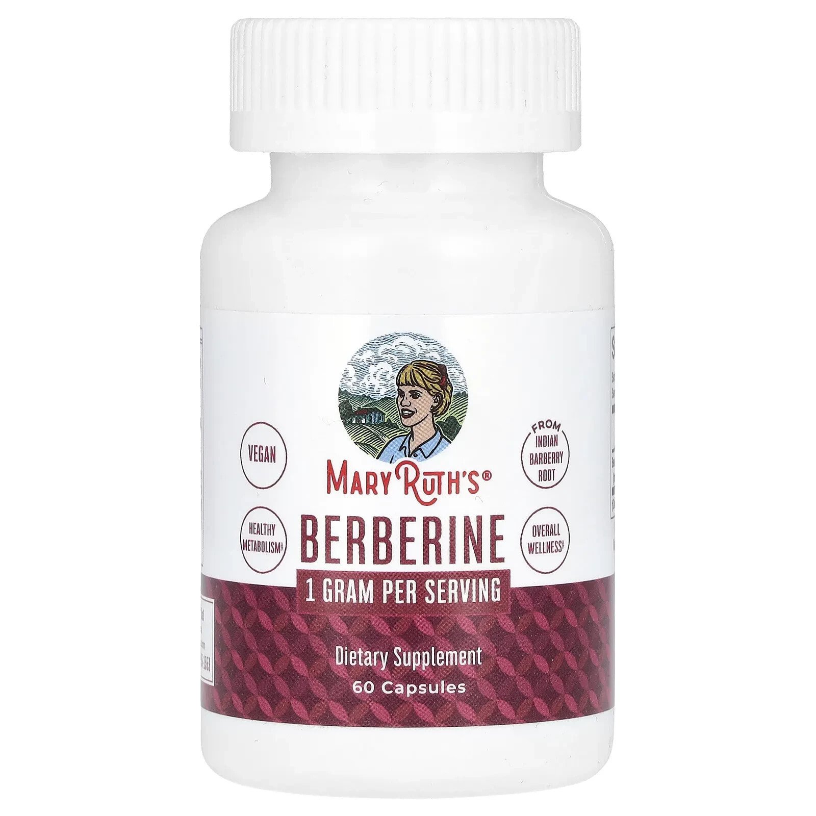 Berberine, 1 g, 60 Capsules (500 mg Per Capsule)