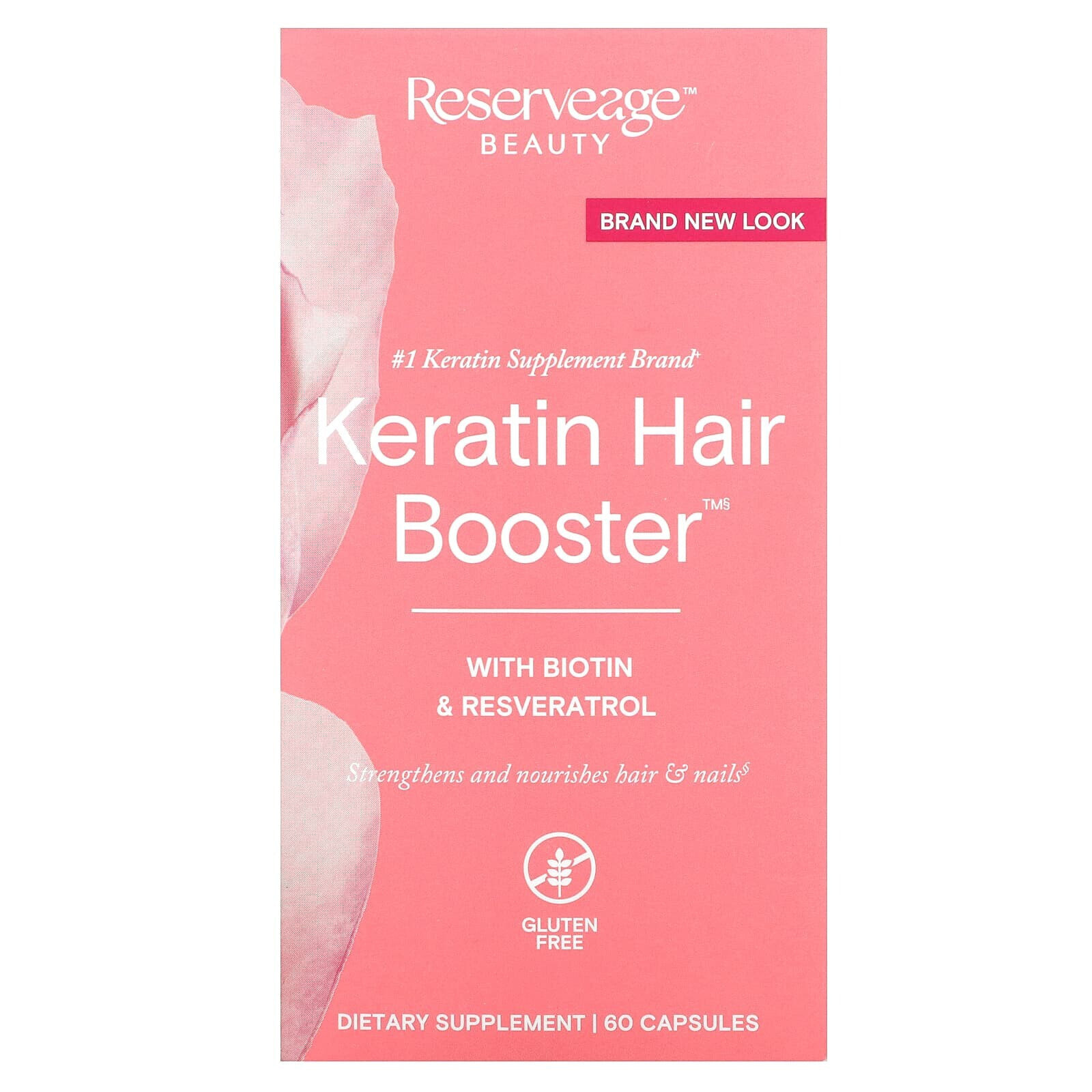 Reserveage Nutrition, Кератиновый усилитель для волос с биотином и ресвератролом, 120 капсул