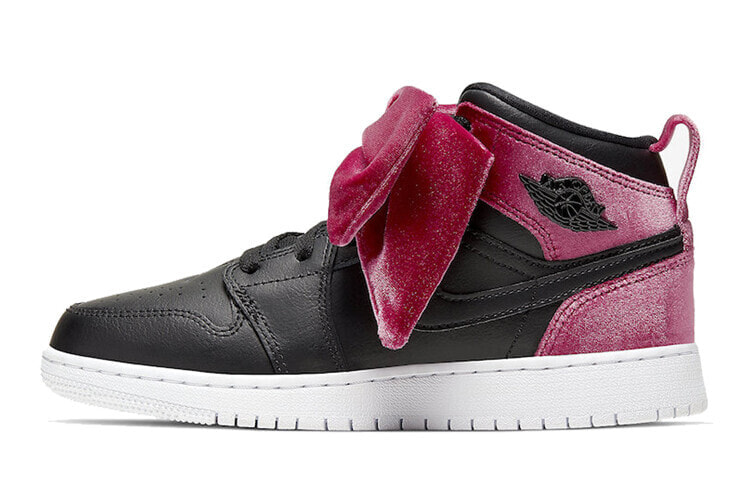 Jordan Air Jordan 1 Mid Bow 粉丝绒缎带 轻便 中帮 复古篮球鞋 GS 黑粉 / Кроссовки Jordan Air Jordan 1 Mid Bow GS CK5678-006