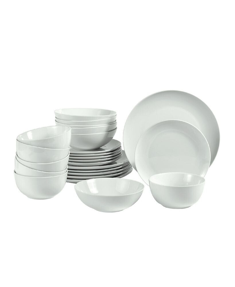 over&back simply White Coupe Dinnerware 24-PC Set, Service for 6