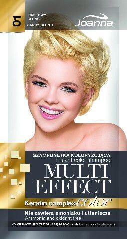 Joanna Multi Effect Instant Color Shampoo 01  Окрашивающий кератиновый шампунь, оттенок песочный блонд 35 г