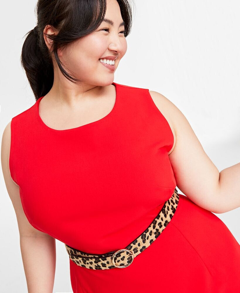 On 34th Plus Size Double-Weave Sheath Dress, Created for Macy's - Macy's