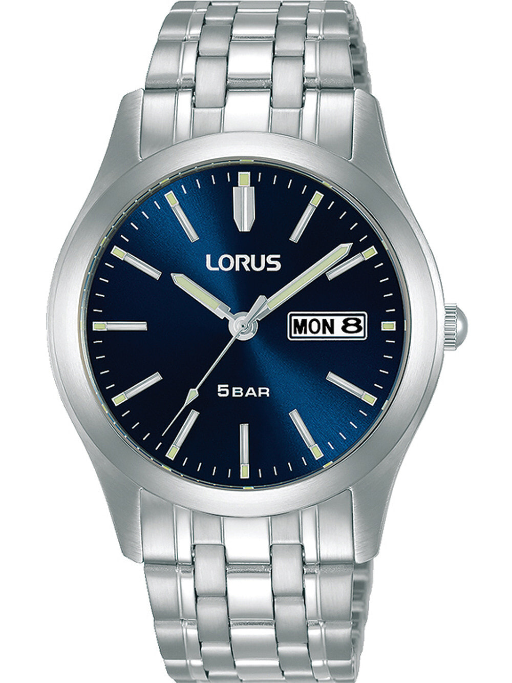 Мужские наручные часы с серебряным браслетом Lorus RXN69DX9 classic mens 38mm 5ATM