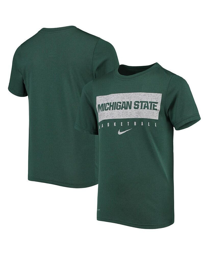 Nike big Boys Green Michigan State Spartans Legend Basketball Practice Performance T-shirt