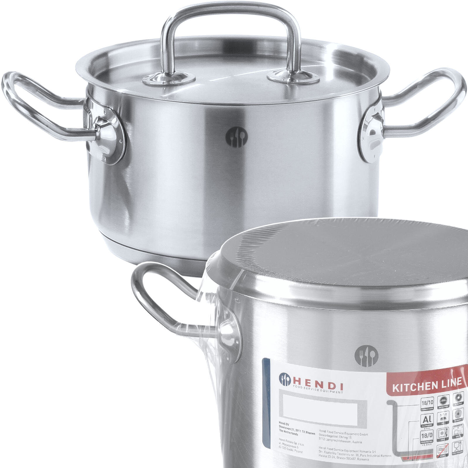 Kitchen Line medium pot with lid 15 l 320 x 190 h - Hendi 836507