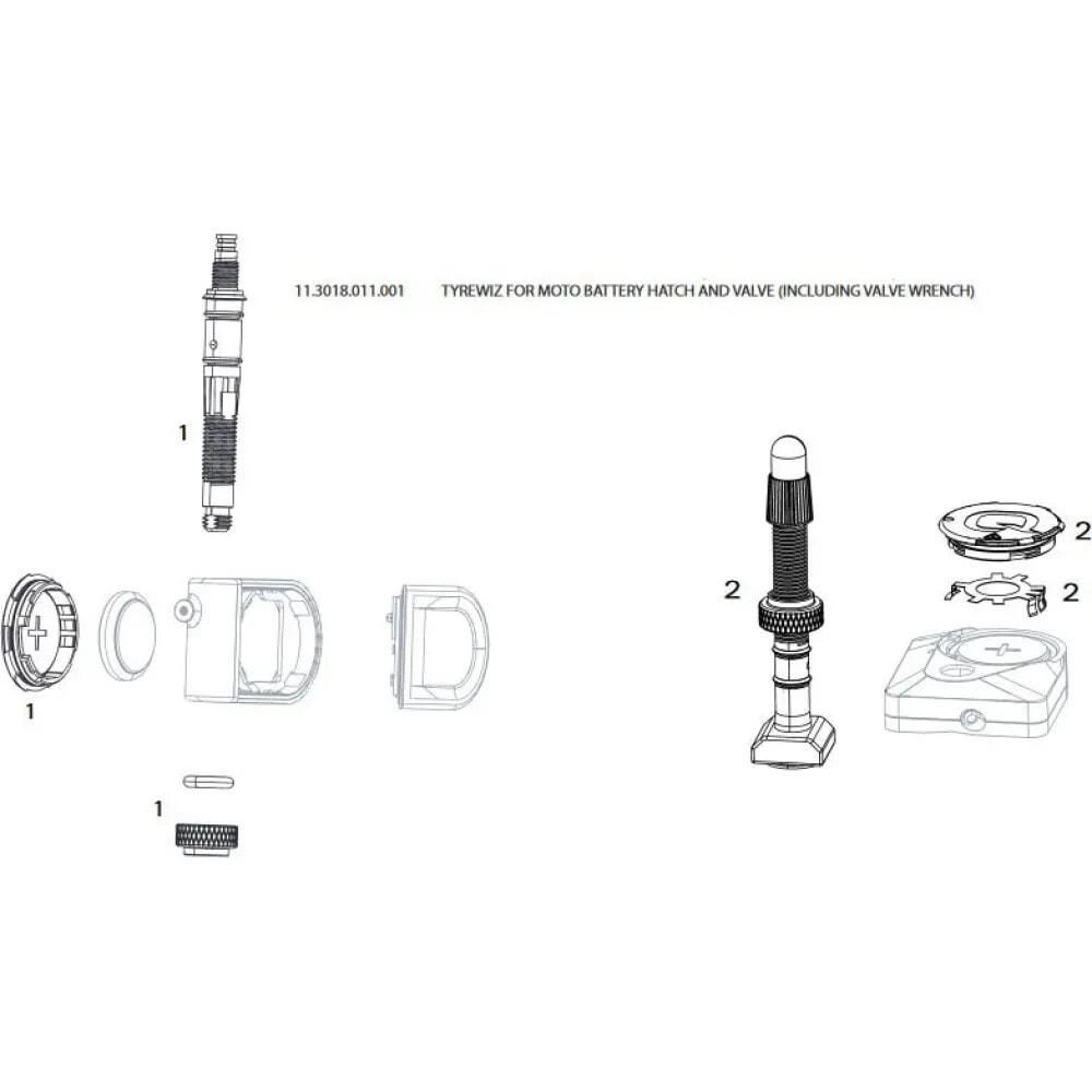 QUARQ TyreWiz Zipp 3Zero Moto Battery Hatch+Valve