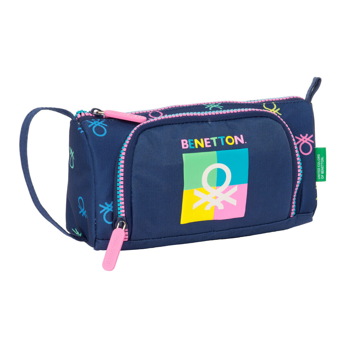 School Case with Accessories Benetton Cool Navy Blue 20 x 11 x 8.5 cm (32 Pieces)