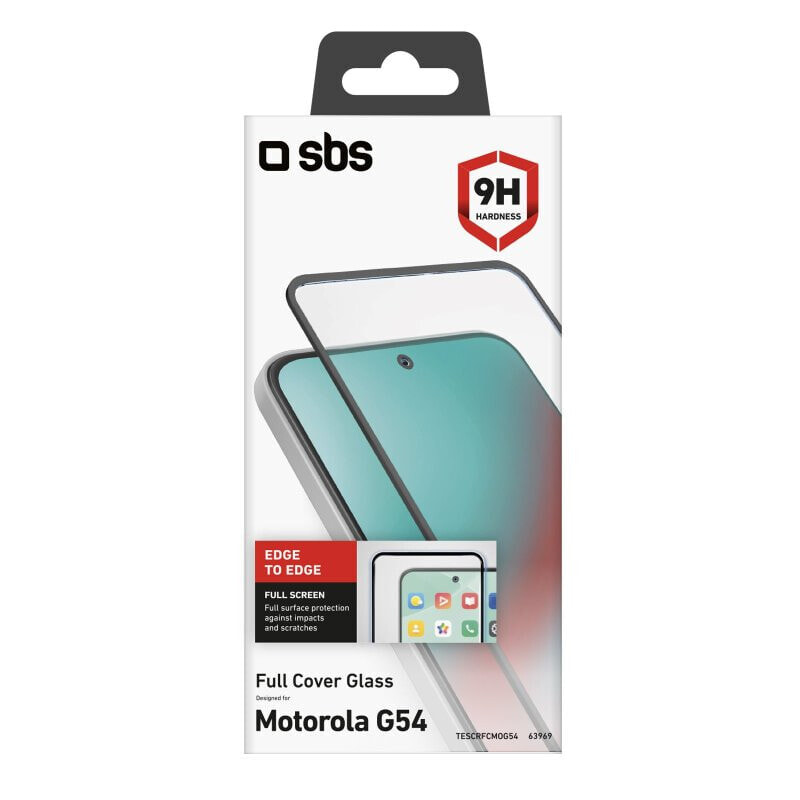 SBS Glas Displayschutz Full Cover für Motorola G54