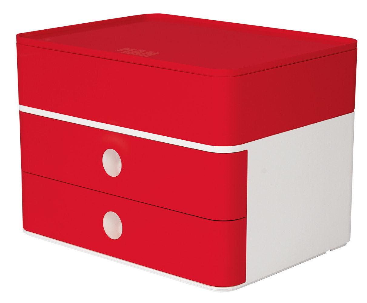 HAN 1100-17 ящик-органайзер для стола Пластик Красный, Белый