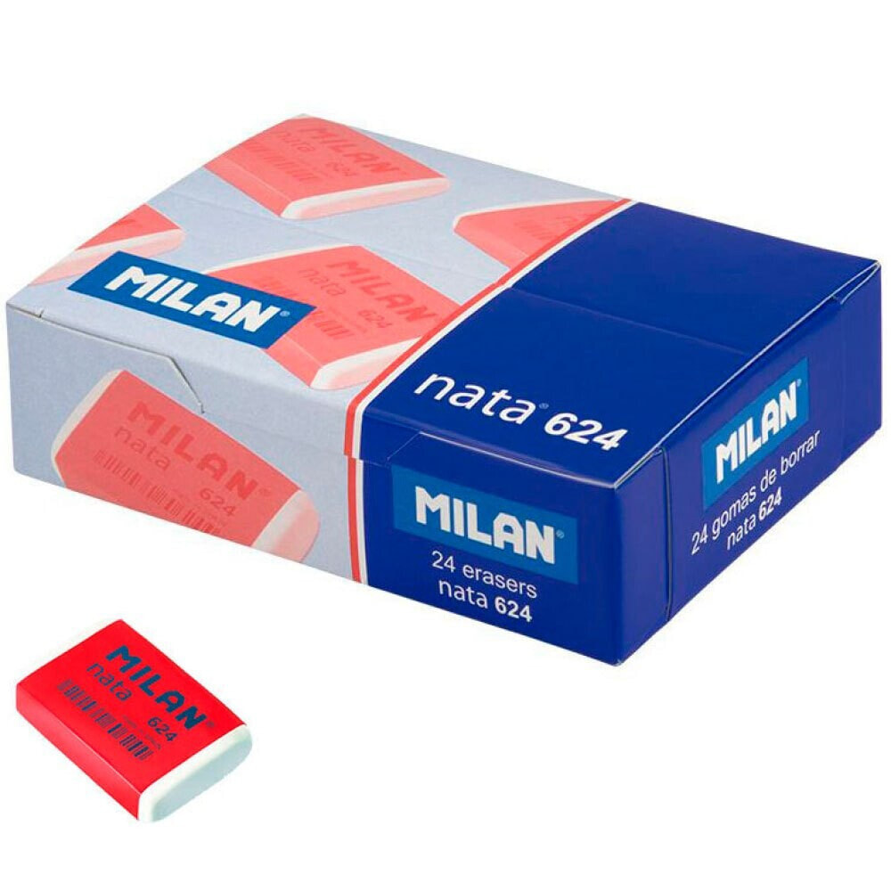 MILAN Box 36 Flexible Soft Synthetic Rubber Eraser (Wrapped) Clear