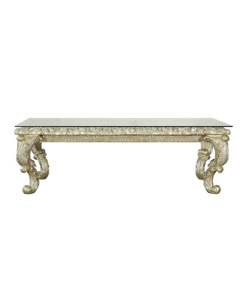Simplie Fun vatican Dining Table, Champagne Silver Finish DN