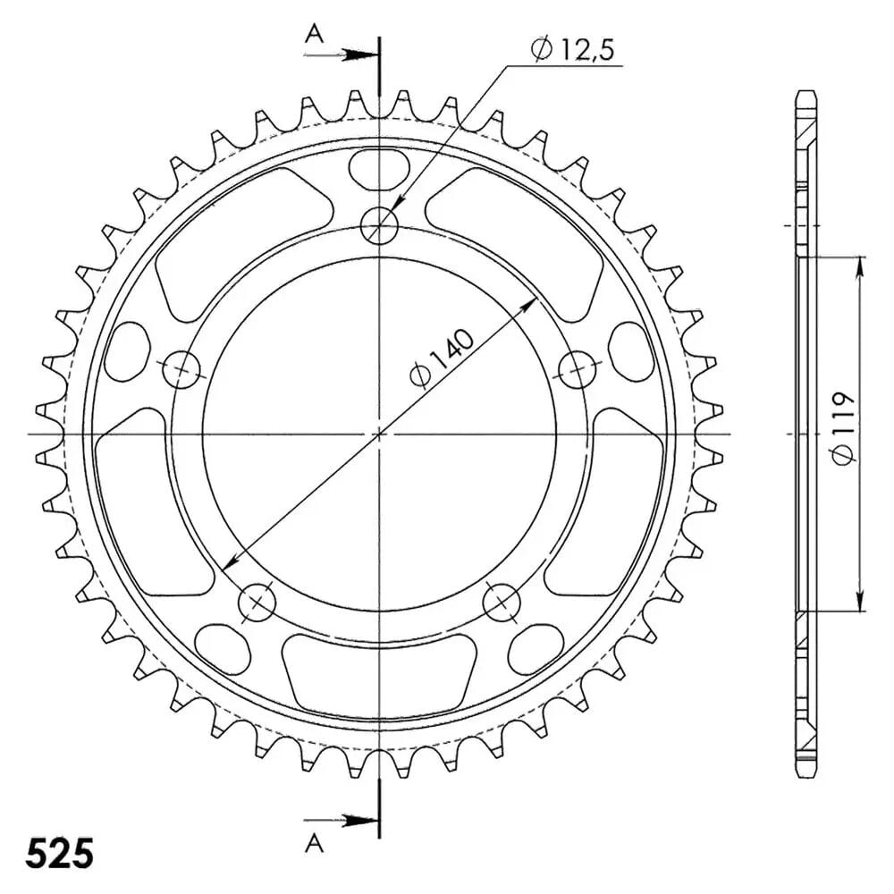 SUPERSPROX Steel BMW 525x44 RFE1790X44BLK rear sprocket