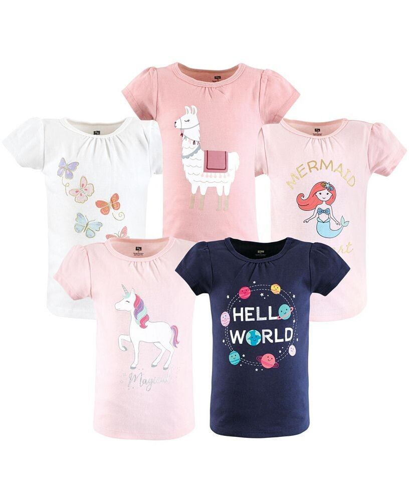 Hudson Baby infant Girl Short Sleeve T-Shirts, Magical World