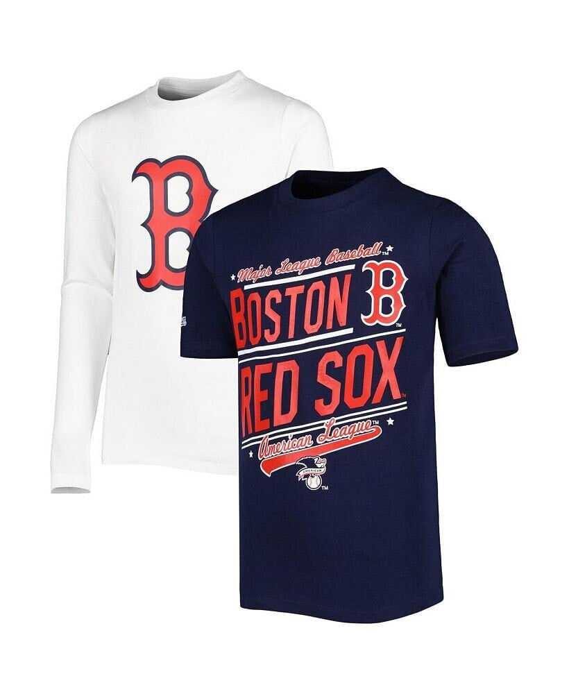 Stitches big Boys Navy, White Boston Red Sox Combo T-shirt Set