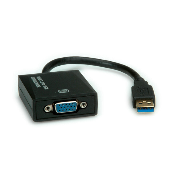 Value 12.99.1037 кабельный разъем/переходник USB 3.0 Type A VGA Черный