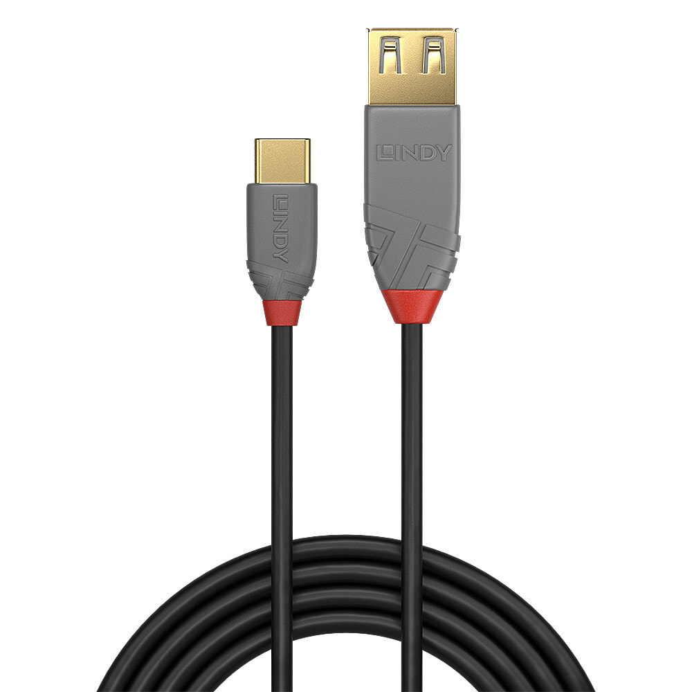 Lindy 36897 USB кабель 0,15 m 2.0 USB A USB C Черный, Серый