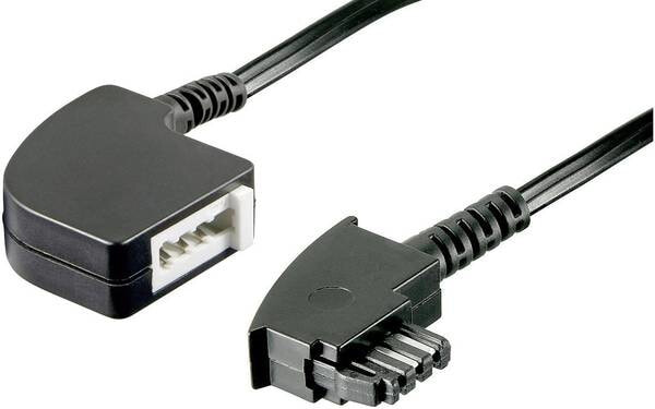 basetech BT-1602134 - 15 m - TAE-F plug - TAE-F connector - Black - Male - Female
