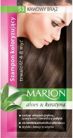 Оттеночное или камуфлирующее средство для волос Marion Szampon koloryzujący 4-8 myć nr 53 kawowy brąz 40 ml