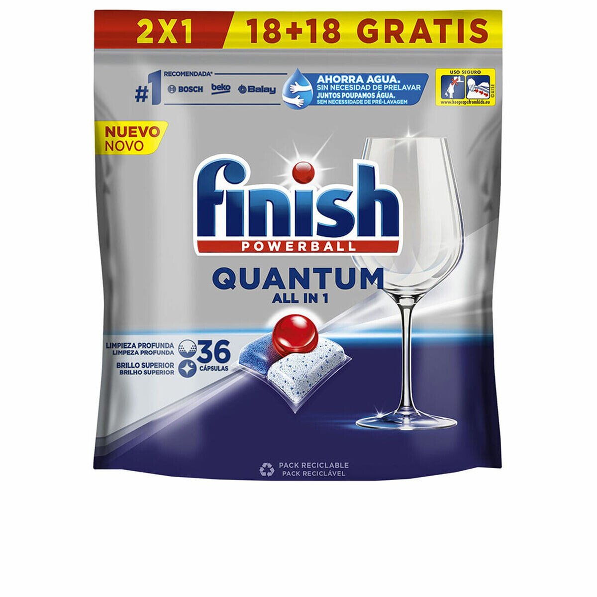 Таблетки для посудомоечной машины Finish Quantum (36 штук)