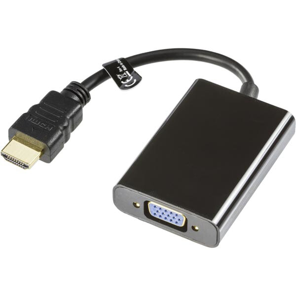 Deltaco HDMI-VGA7 видео кабель адаптер 0,2 m VGA (D-Sub) + Micro USB Type-B Черный